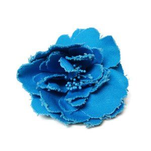chunky blue flower statement brooch